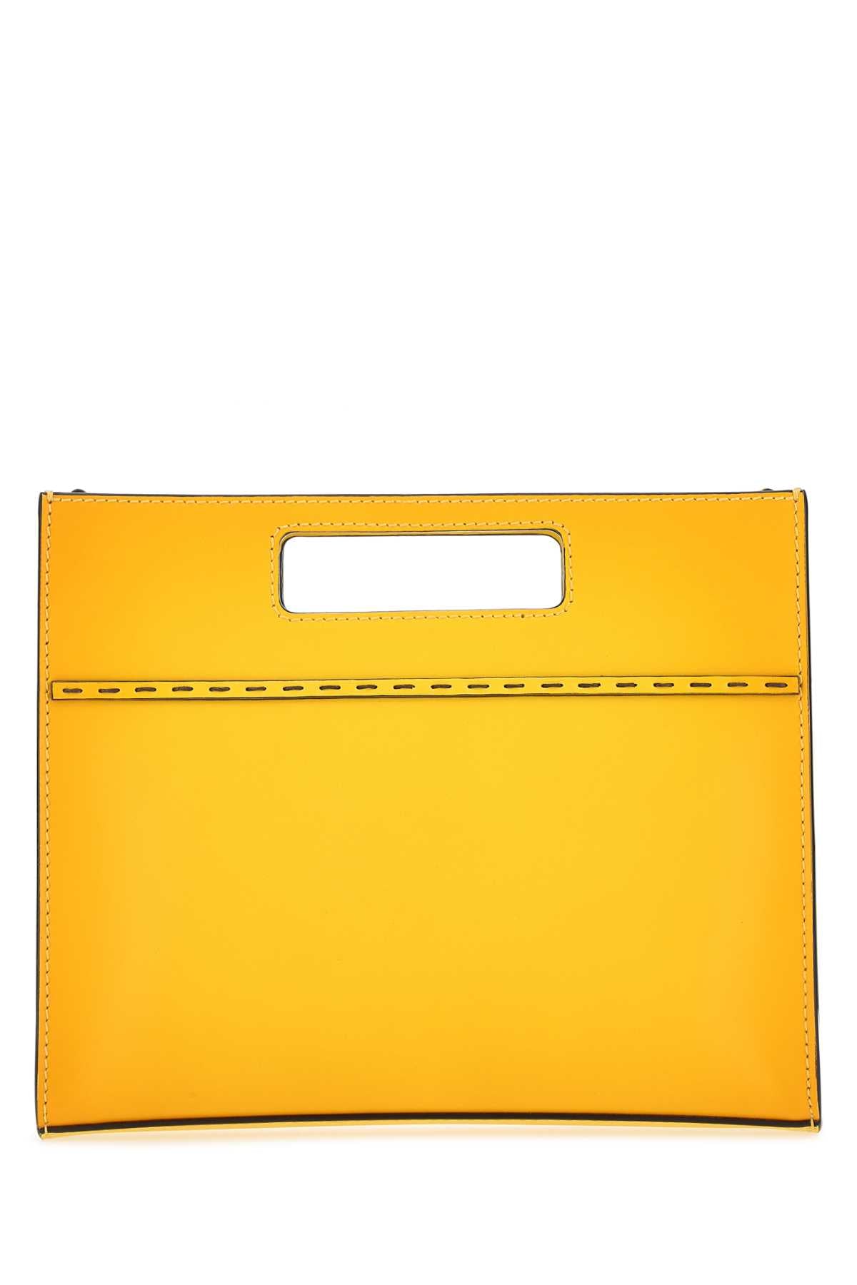 Fendi Men Yellow Leather Handbag FENDI