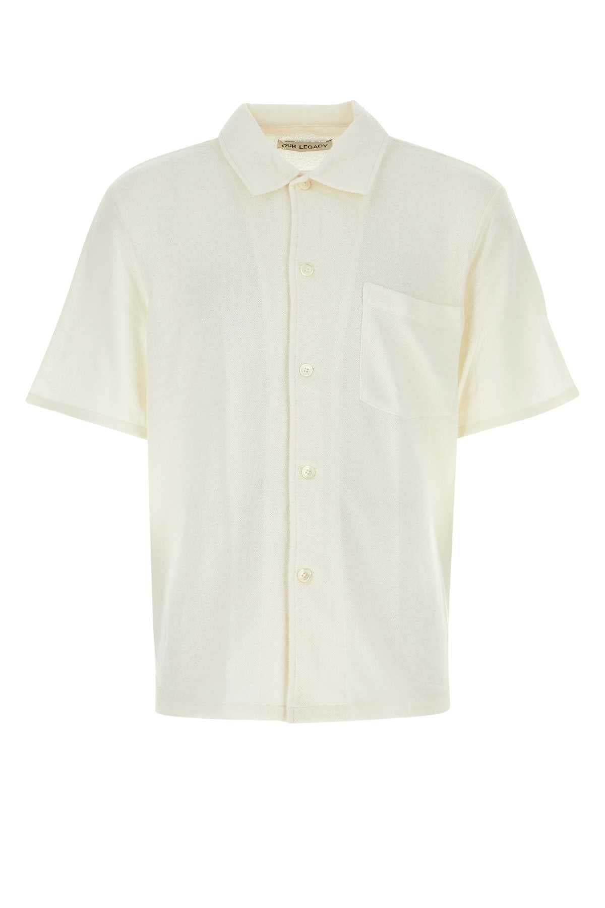 Our Legacy Men Ivory Polyester Blend Shirt OUR LEGACY