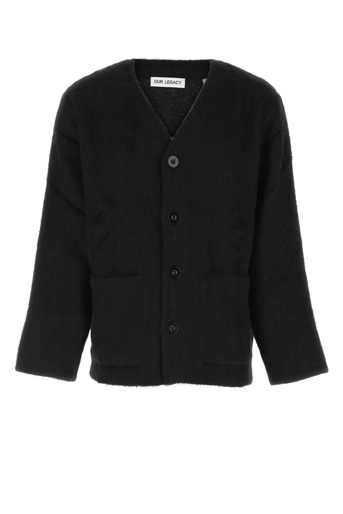 Our Legacy Men Black Wool Blend Cardigan OUR LEGACY