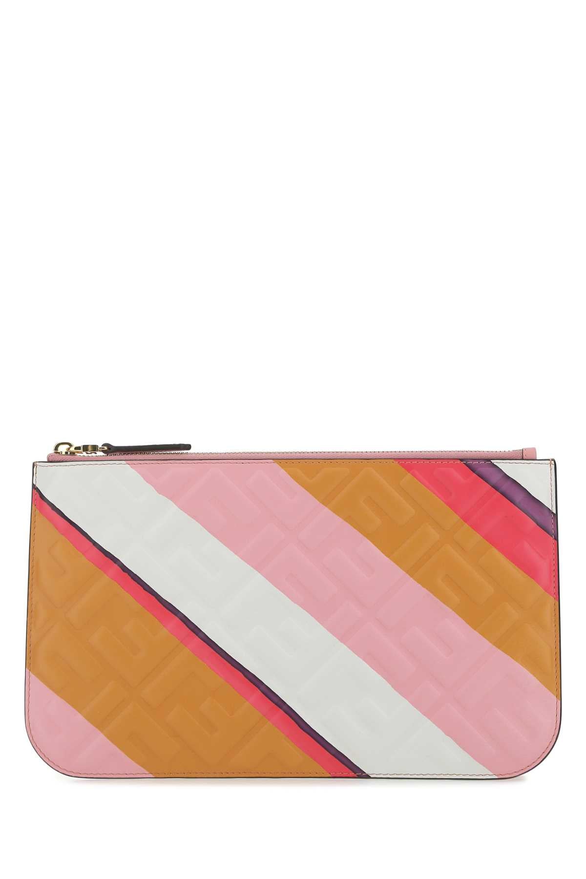 Fendi Women Multicolor Leather Clutch FENDI