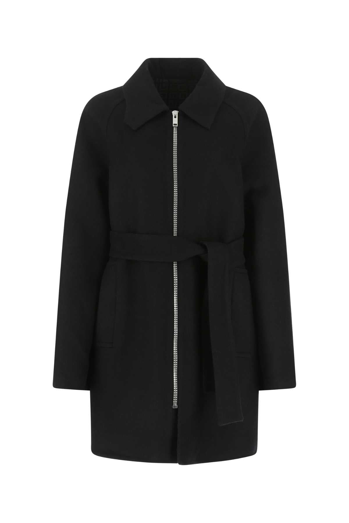 Givenchy Women Black Wool Blend Coat GIVENCHY
