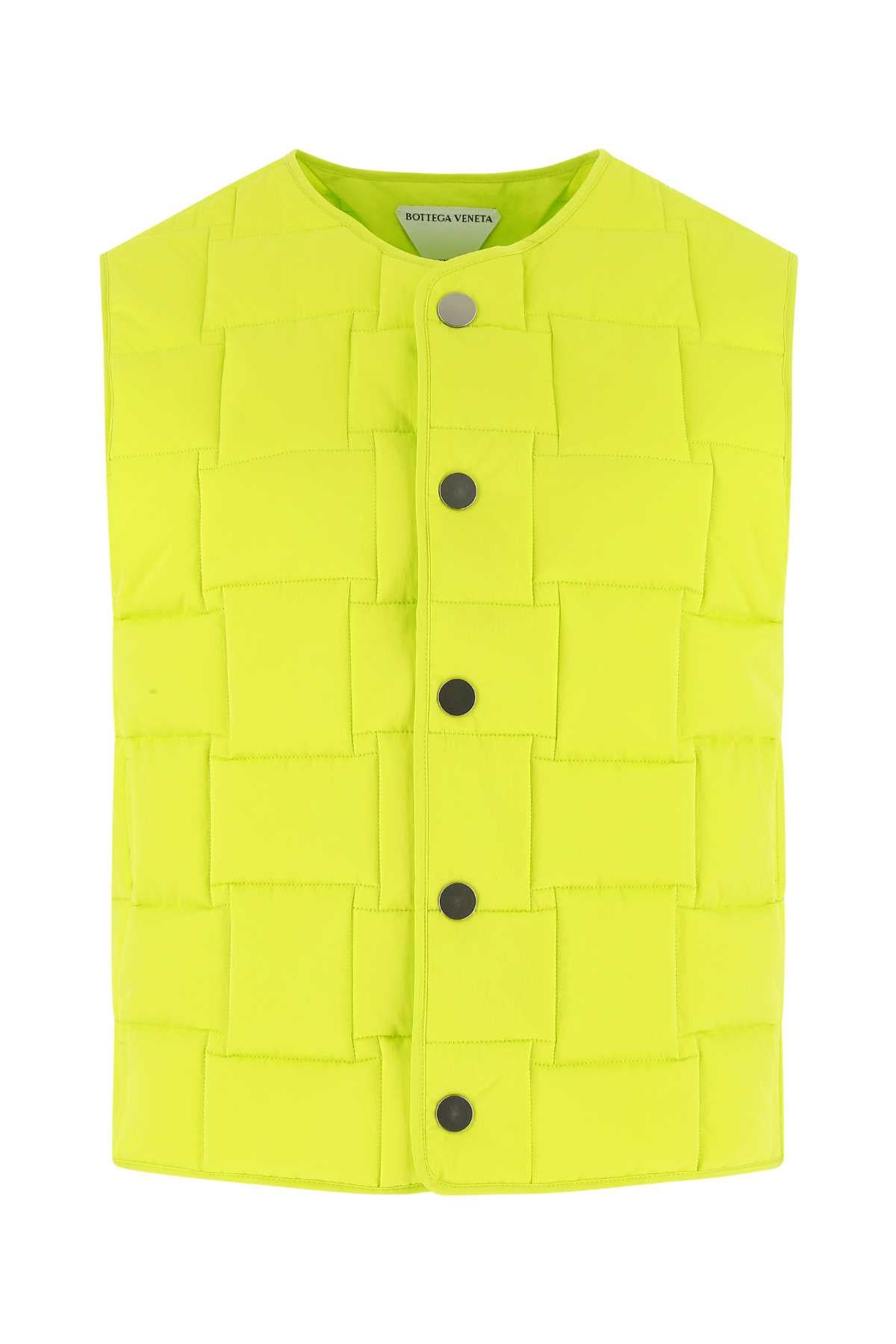 Bottega Veneta Women Acid Green Nylon Padded Vest BOTTEGA VENETA