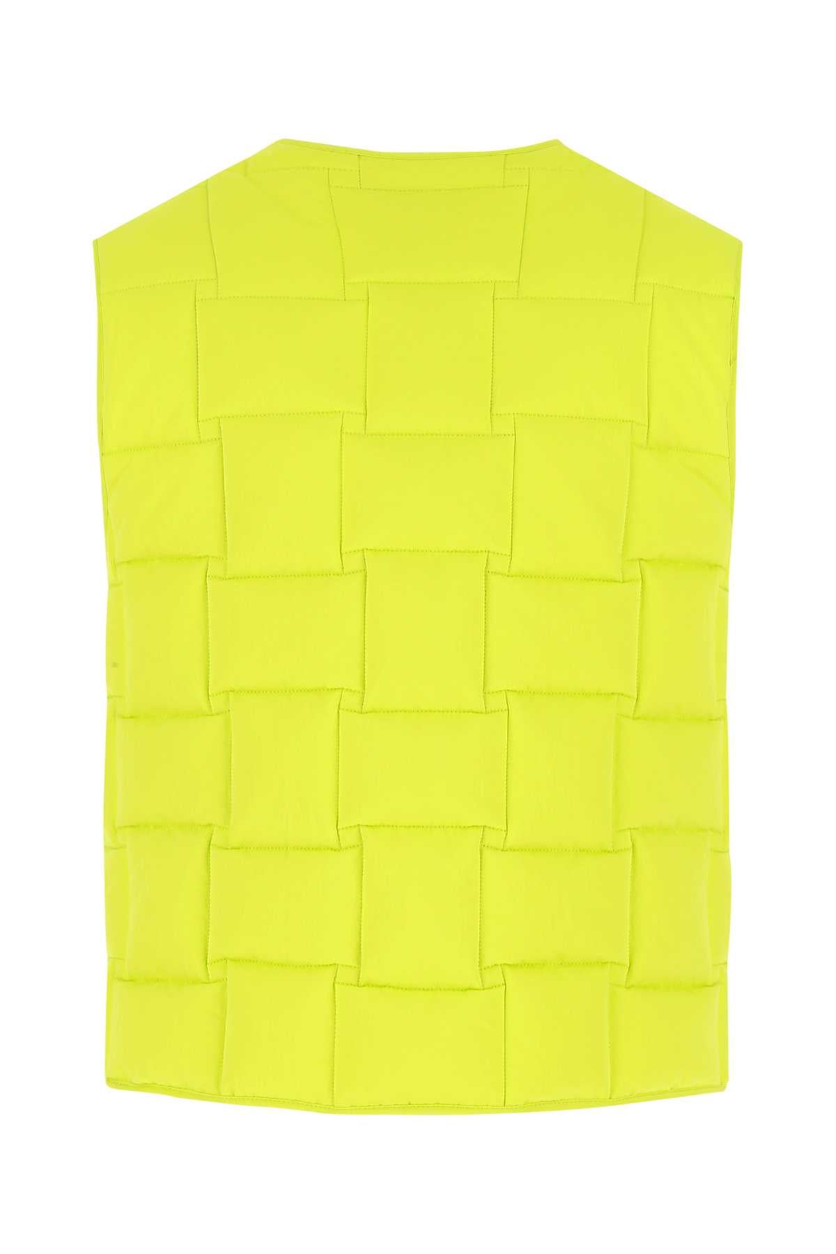 Bottega Veneta Women Acid Green Nylon Padded Vest BOTTEGA VENETA