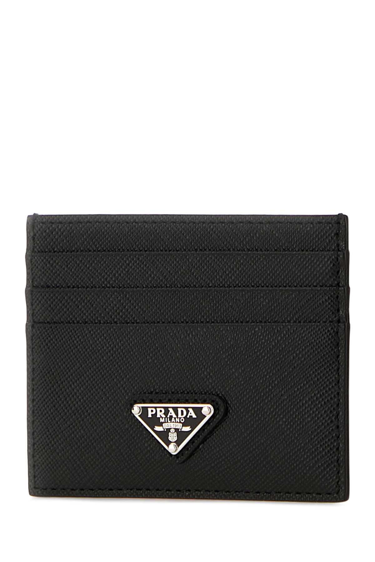 Prada Women Black Leather Card Holder PRADA