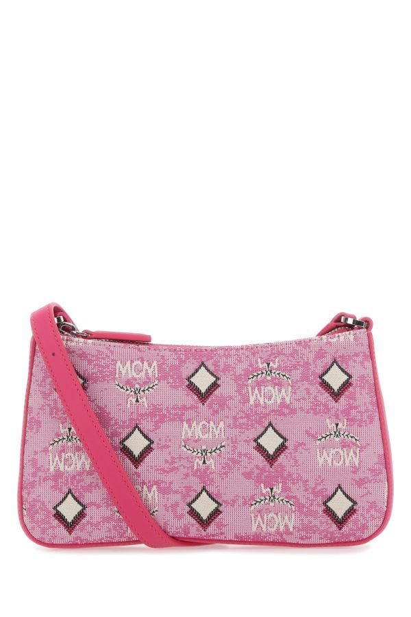 Mcm Woman Embroidered Canvas Aren Crossbody  Bag