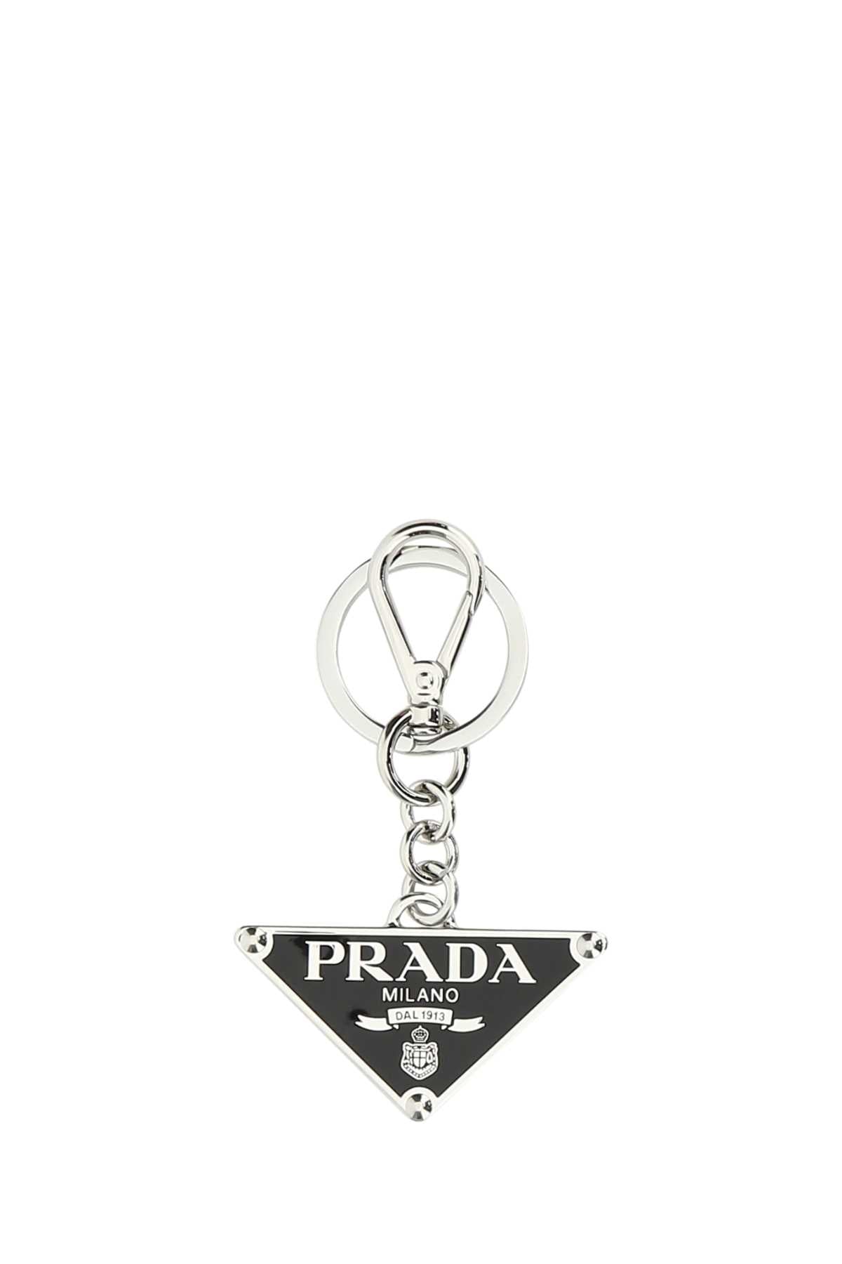 Prada Men Black Metal Key Ring PRADA