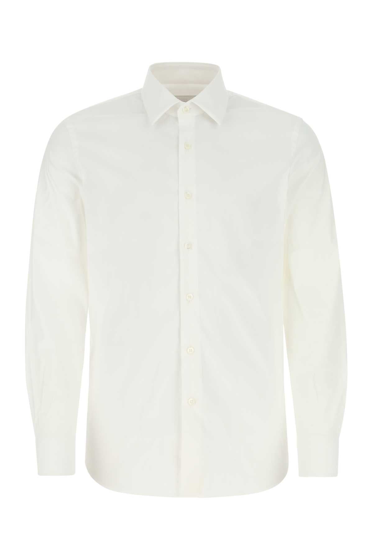 Prada Men White Poplin Shirt PRADA