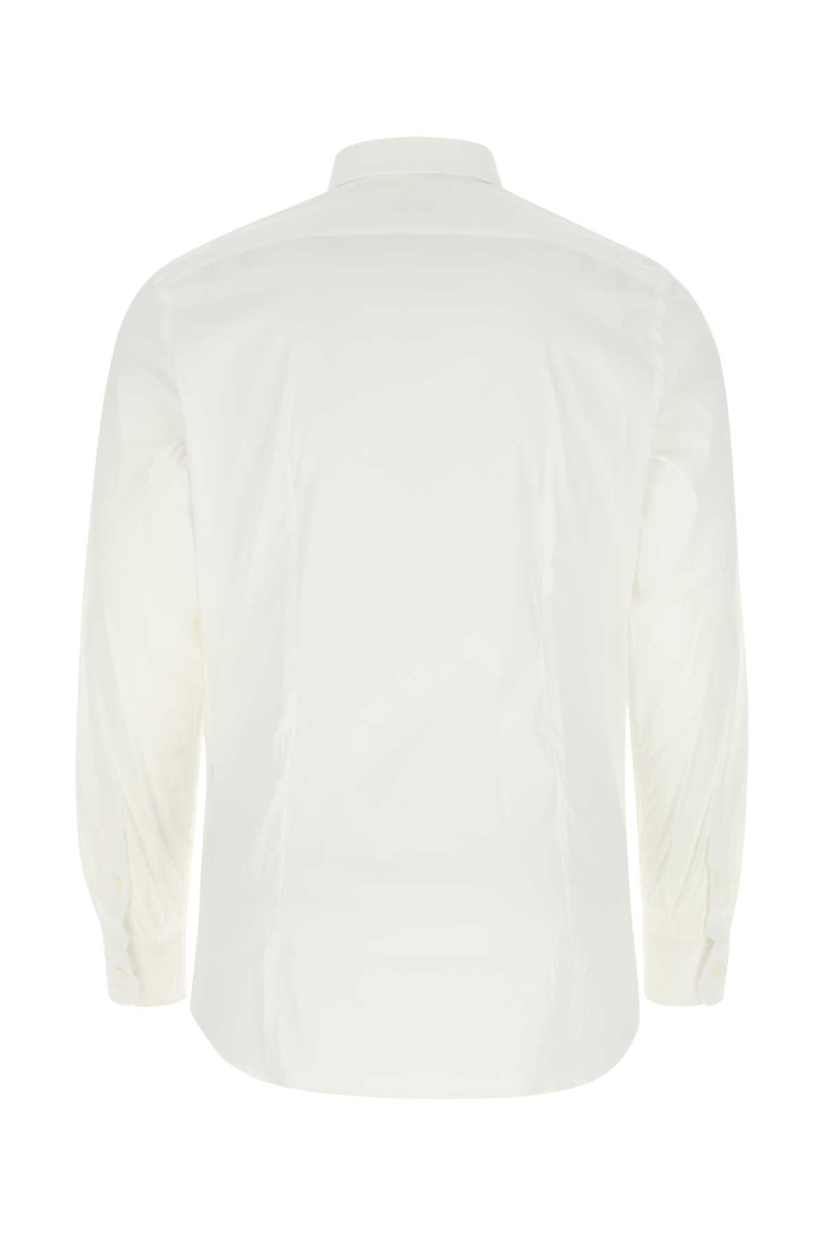 Prada Men White Poplin Shirt PRADA