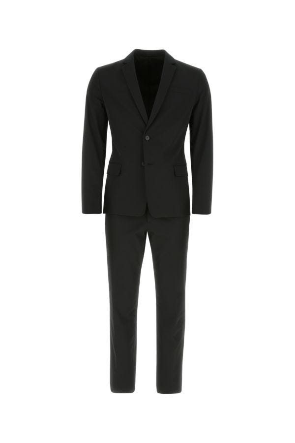 Prada Man Black Stretch Polyester Suit