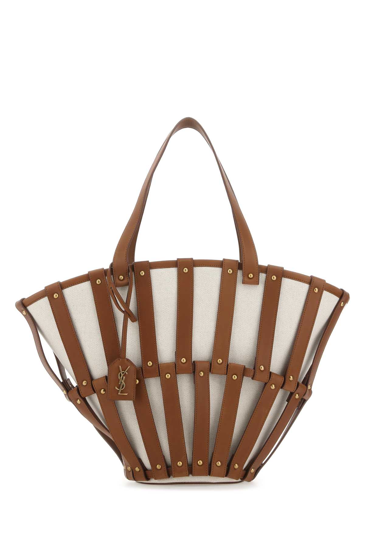 Saint Laurent Women Two-Tone Canvas And Leather Medium Beatrix Shopping Bag SAINT LAURENT