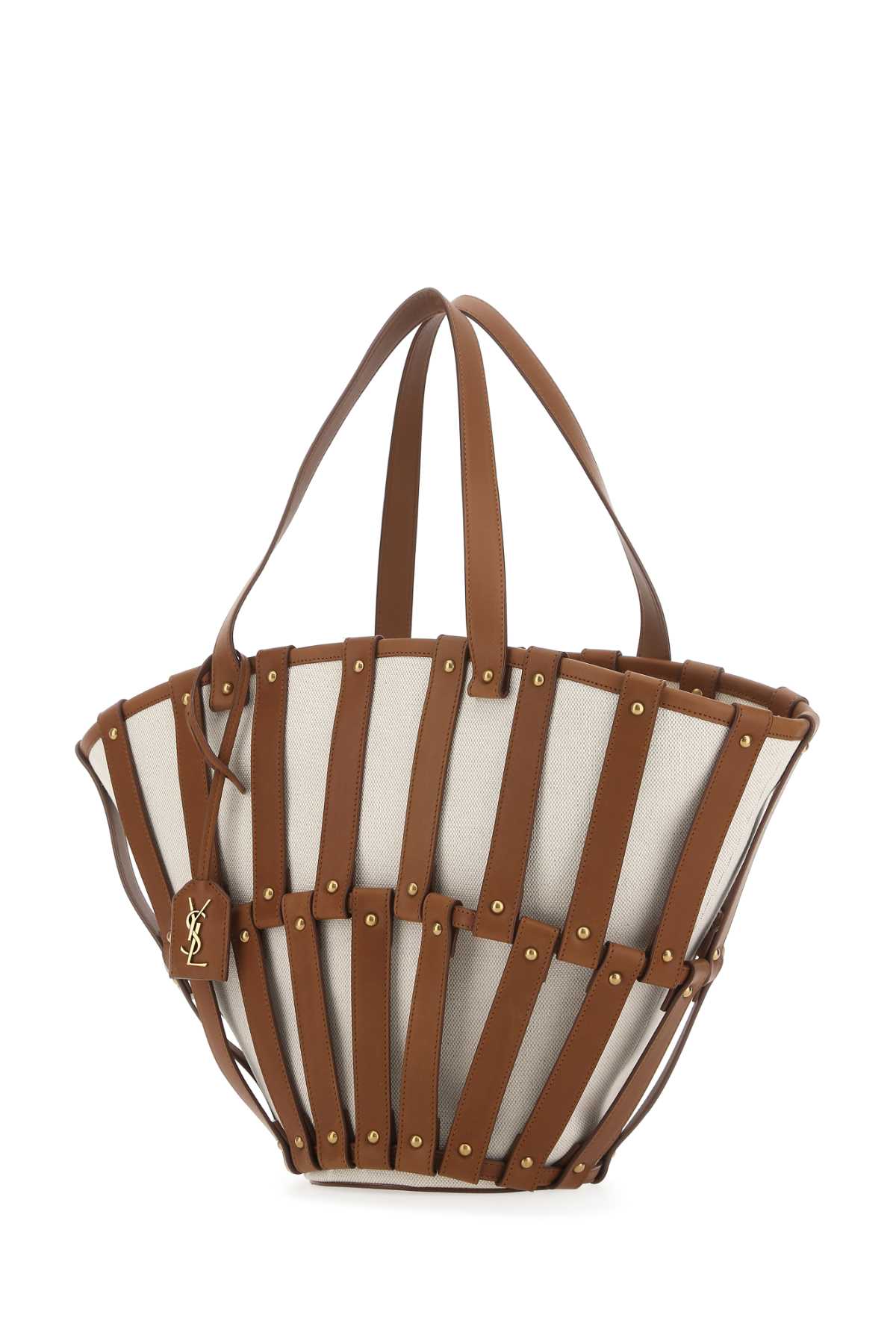 Saint Laurent Women Two-Tone Canvas And Leather Medium Beatrix Shopping Bag SAINT LAURENT