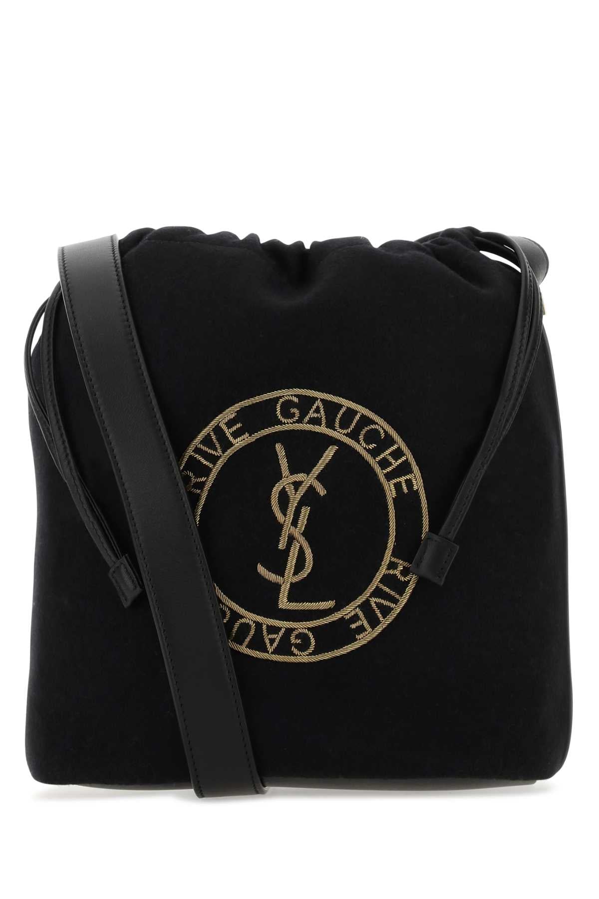 Saint Laurent Men Black Felt Rive De Gauche Bucket Bag SAINT LAURENT