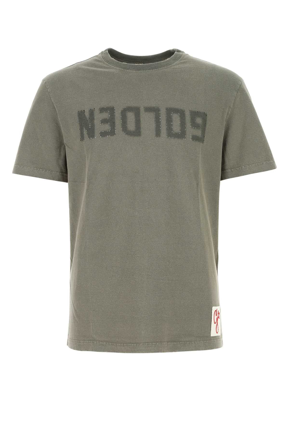 Golden Goose Deluxe Brand Men Dove Grey Cotton T-Shirt GOLDEN GOOSE