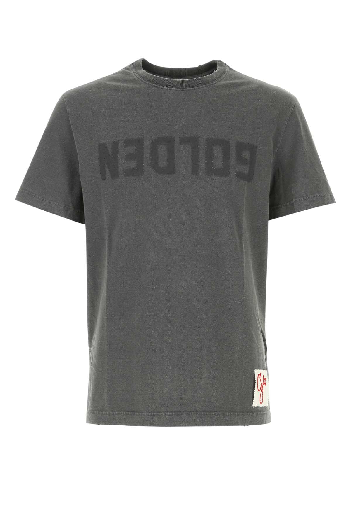 Golden Goose Deluxe Brand Men Dark Grey Cotton T-Shirt GOLDEN GOOSE