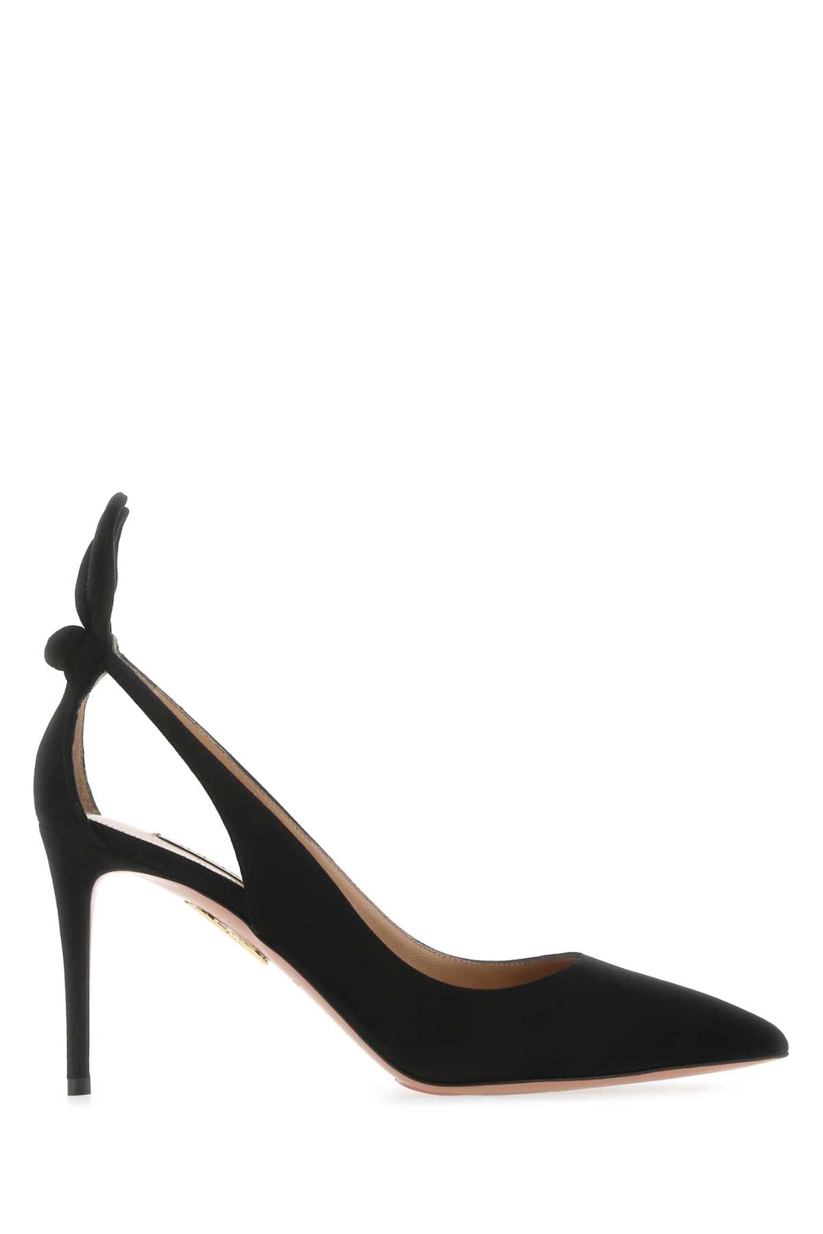 Aquazzura Women Black Suede Bow Tie 85 Pumps AQUAZZURA
