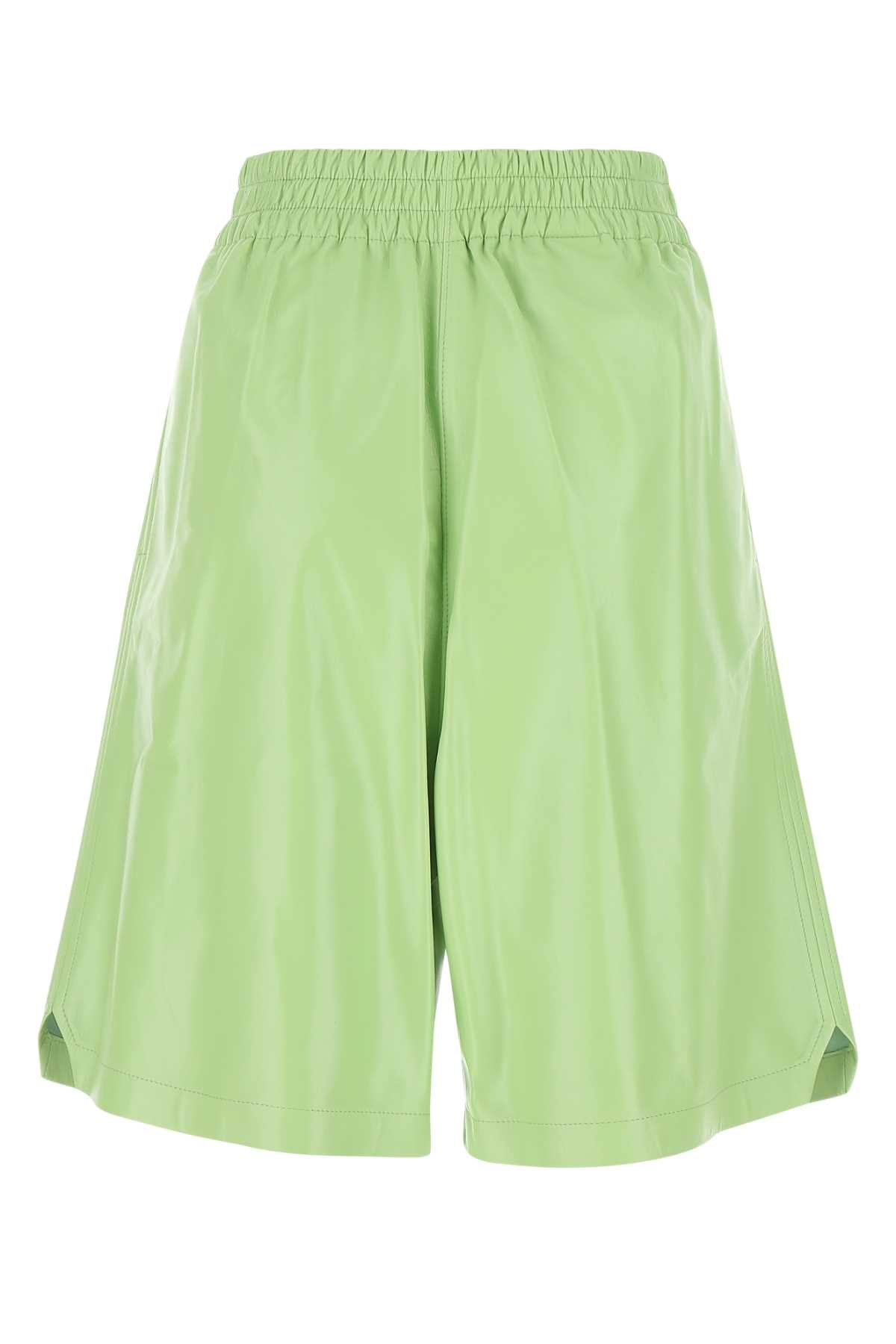 Bottega Veneta Women Pastel Green Leather Shorts BOTTEGA VENETA