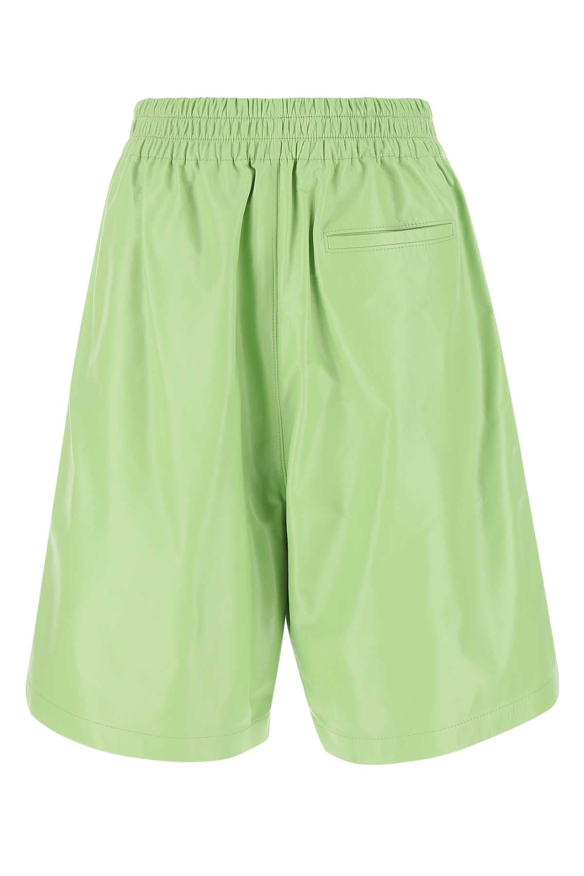 Bottega Veneta Women Pastel Green Leather Shorts BOTTEGA VENETA