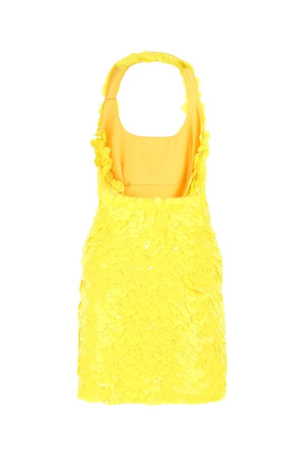 The Attico Woman Yellow Sequins Allium Mini Dress