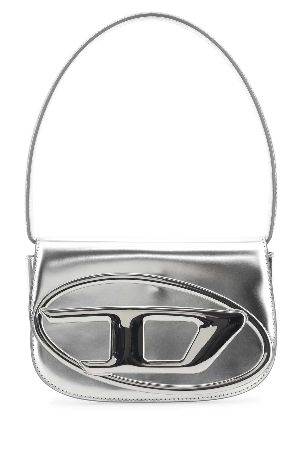 Diesel Women Silver Leather 1Dr Shoulder Bag DIESEL