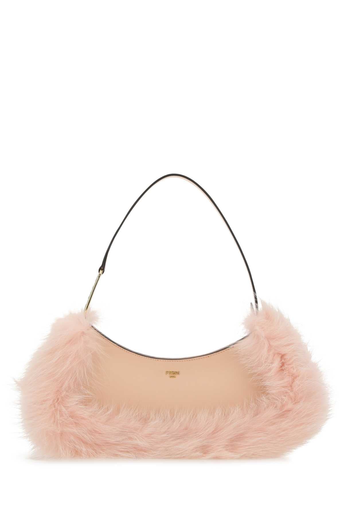 Fendi Women Pink Leather Fendi O Lock Swing Handbag FENDI
