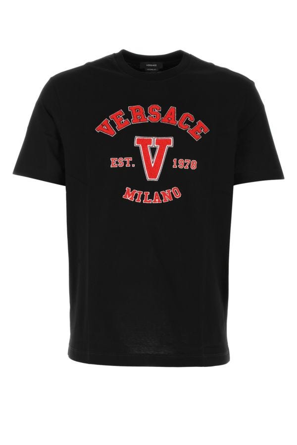 Versace Man Black Cotton T-Shirt