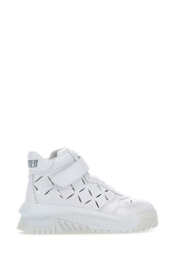 Versace Man White Leather Odissea Sneakers