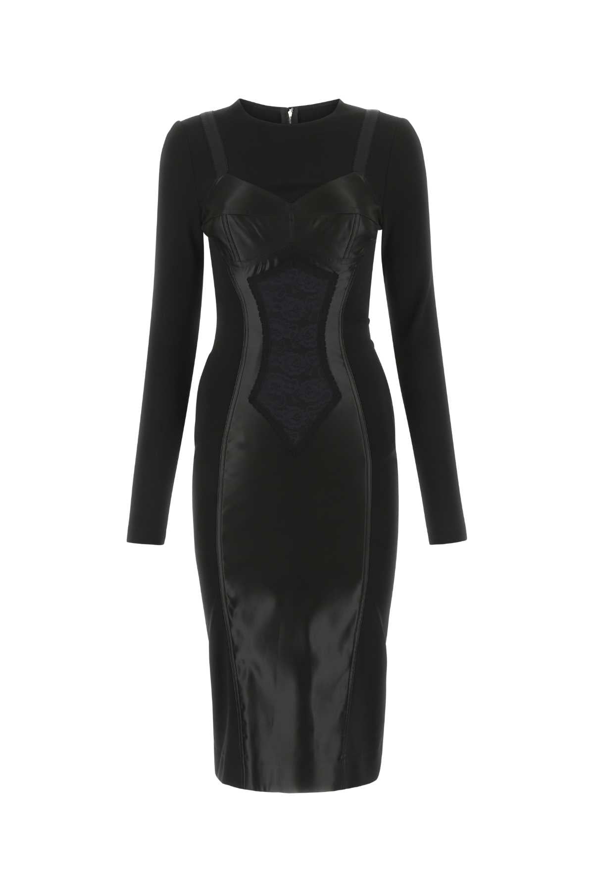 Dolce & Gabbana Women Black Stretch Viscose Blend Dress DOLCE & GABBANA