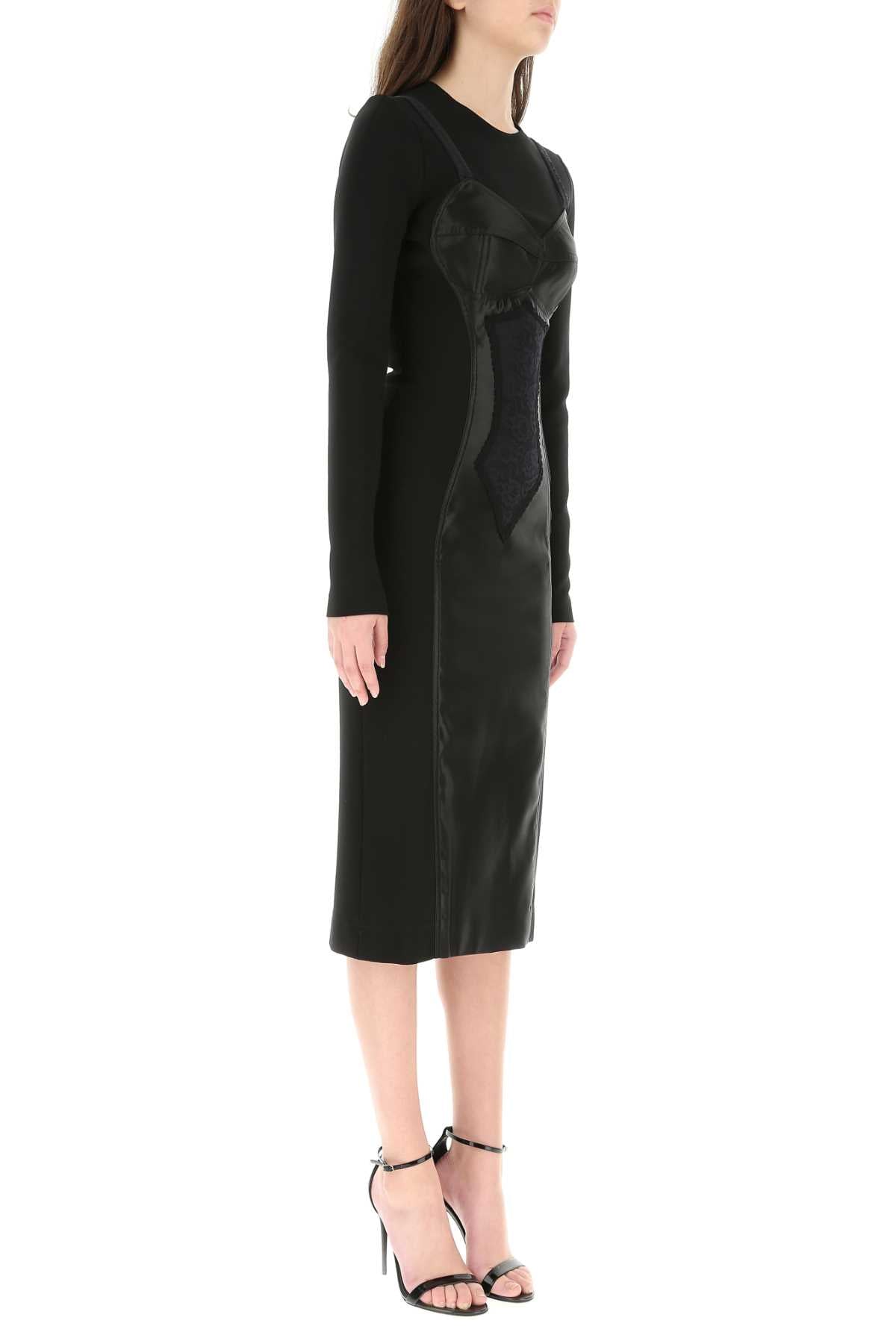 Dolce & Gabbana Women Black Stretch Viscose Blend Dress DOLCE & GABBANA