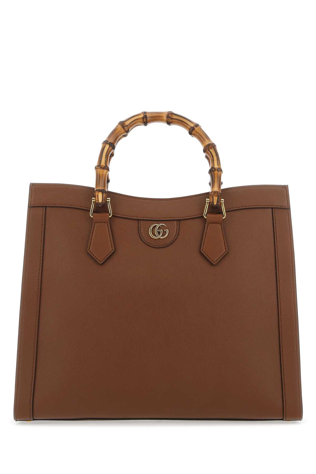 Gucci Women Brown Leather Medium Diana Shopping Bag GUCCI