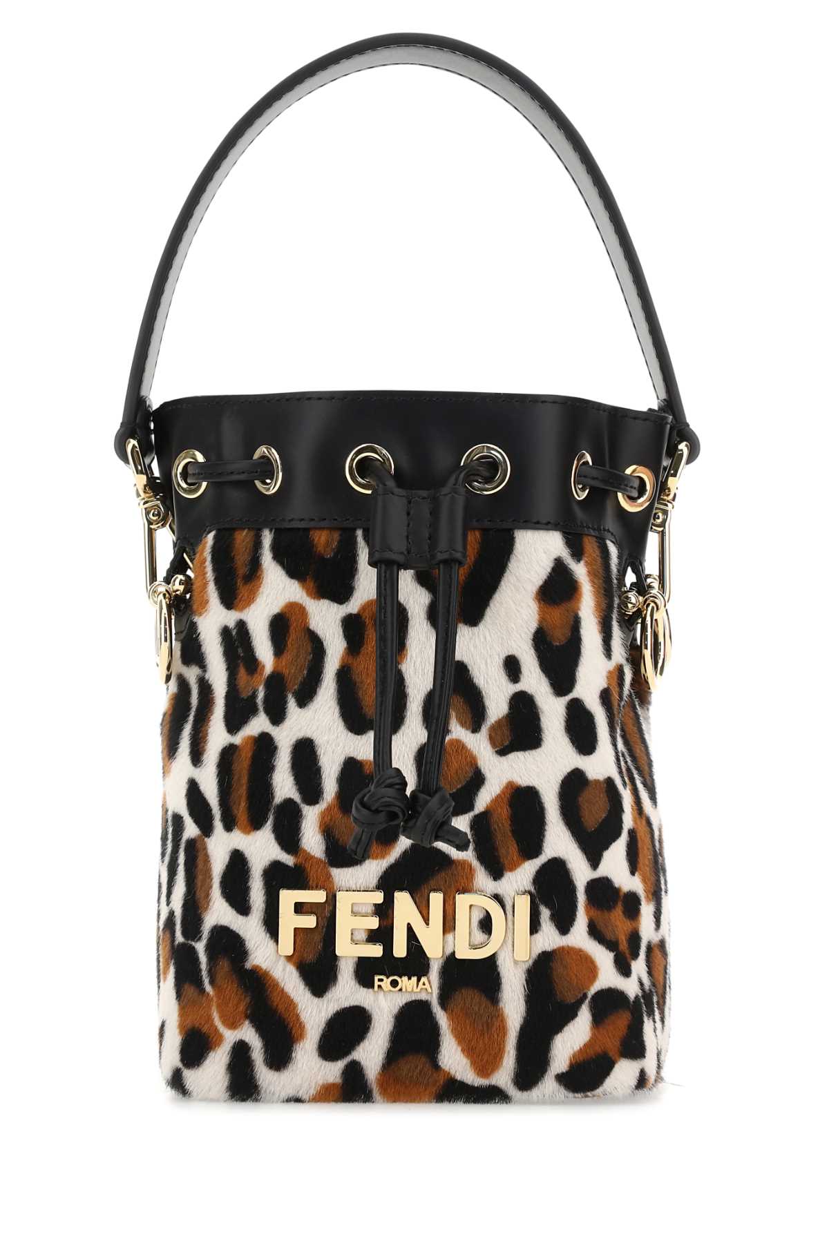 Fendi Women Printed Calf Hair And Leather Mini Mon Tresor Bucket Bag FENDI