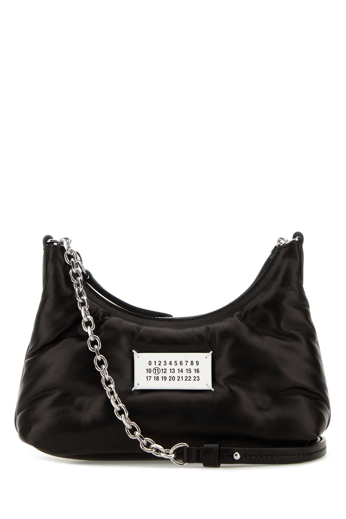 Maison Margiela Women Black Nappa Leather Micro Glam Slam Hobo Shoulder Bag MAISON MARGIELA