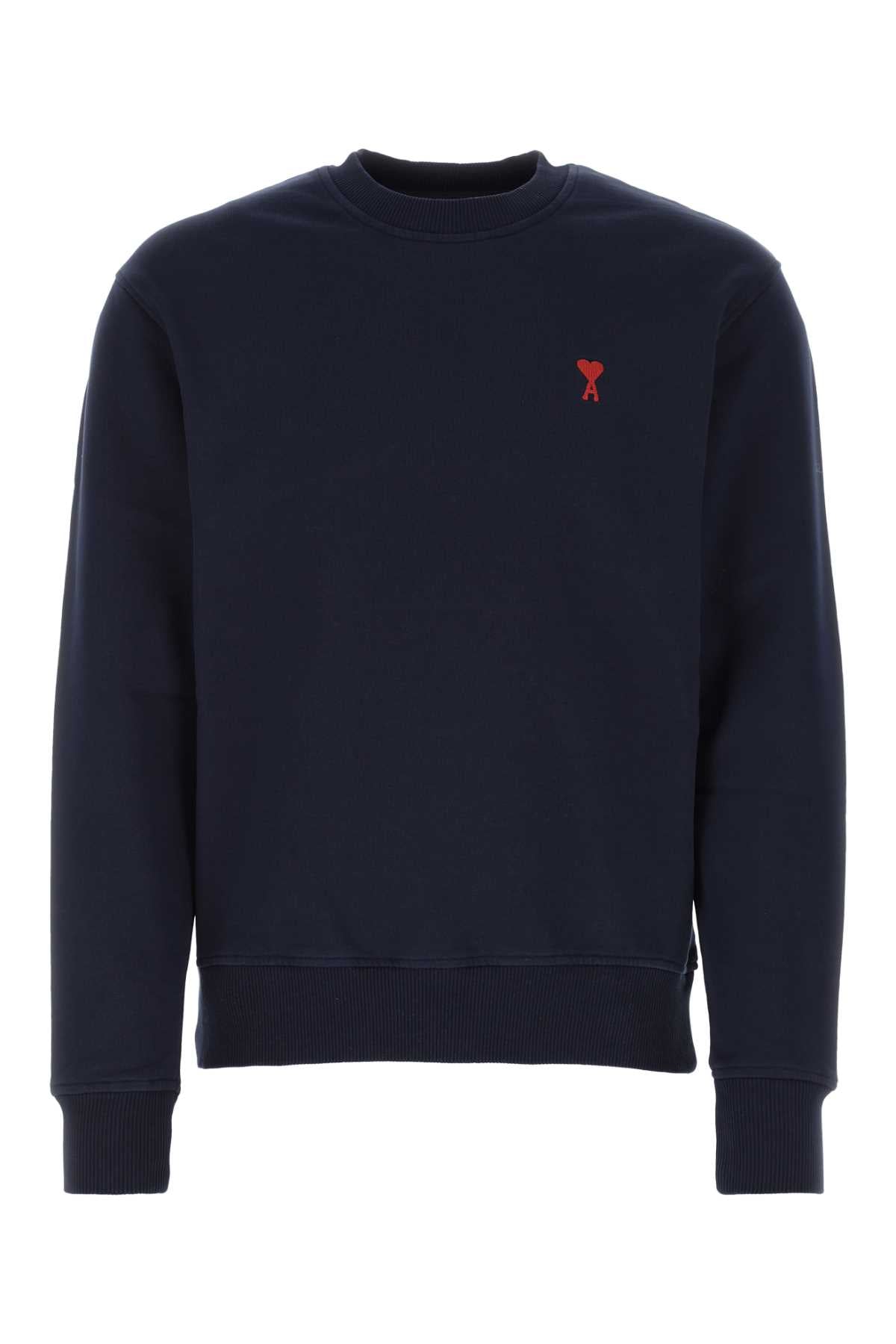 Ami Men Navy Blue Cotton Sweatshirt AMI PARIS