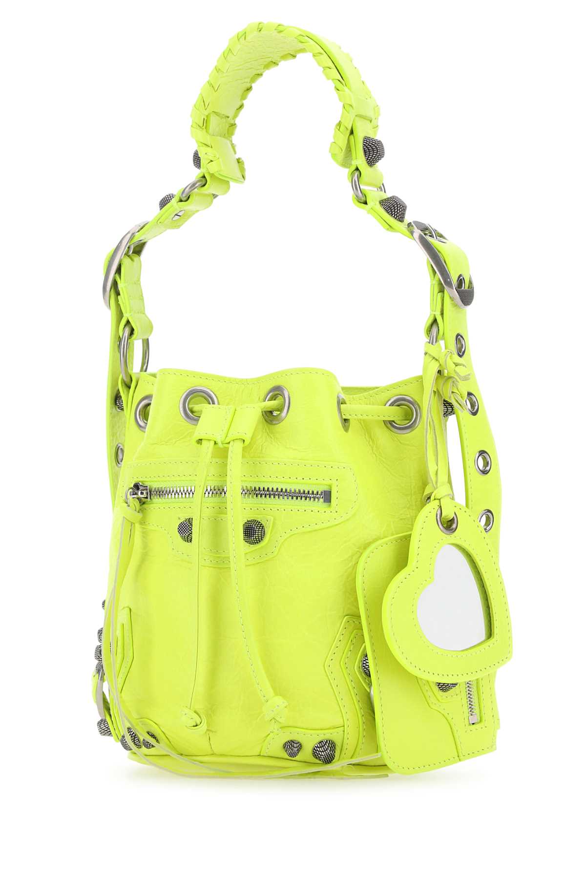Balenciaga Women Fluo Yellow Leather Le Cagole Xs Bucket Bag BALENCIAGA
