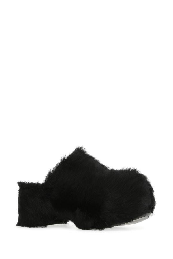 Jil Sander Woman Black Fur Clogs