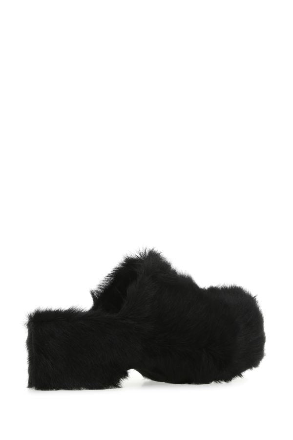Jil Sander Woman Black Fur Clogs