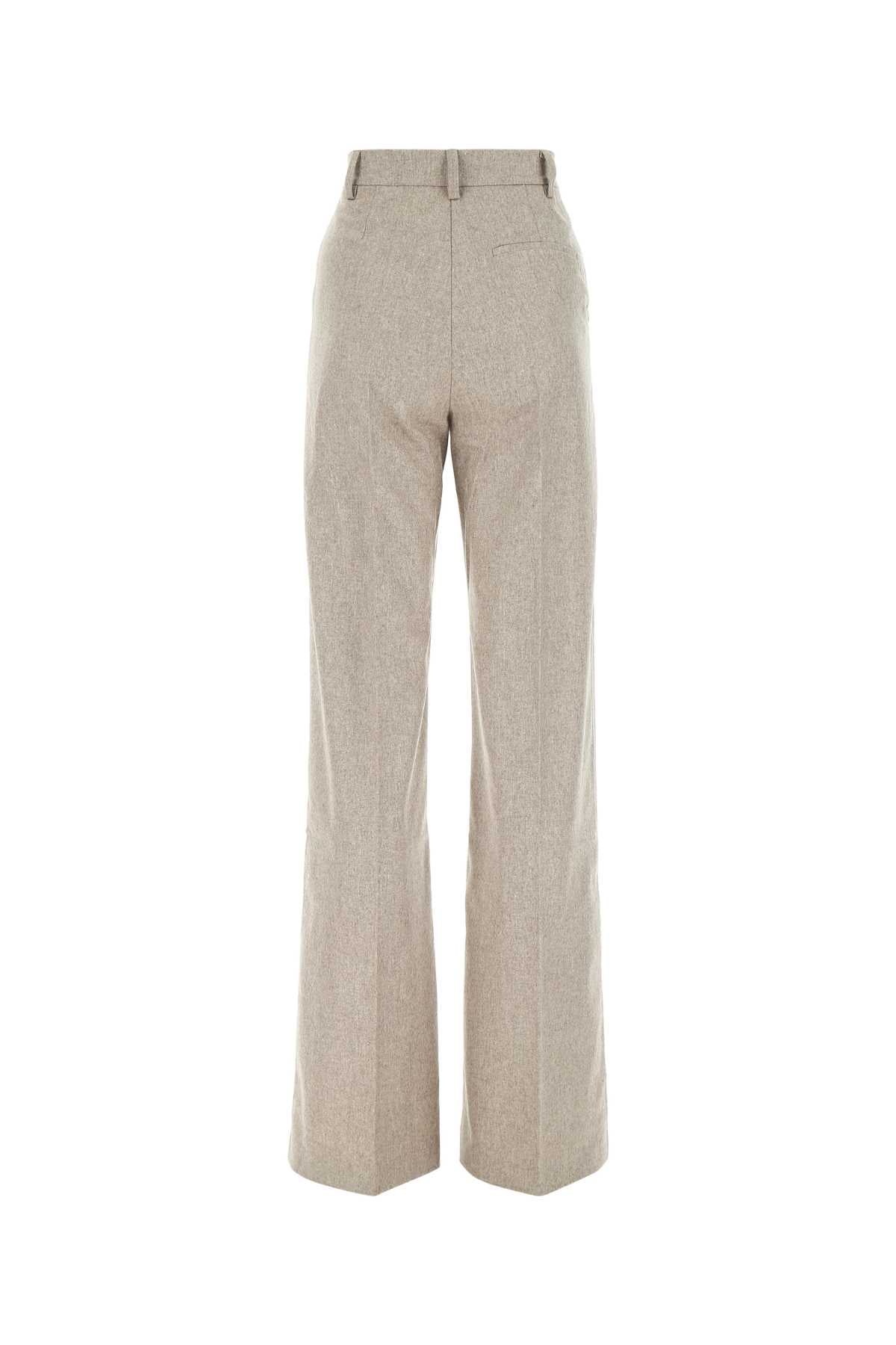 The Andamane Women Melange Grey Stretch Wool Blend Pant THE ANDAMANE