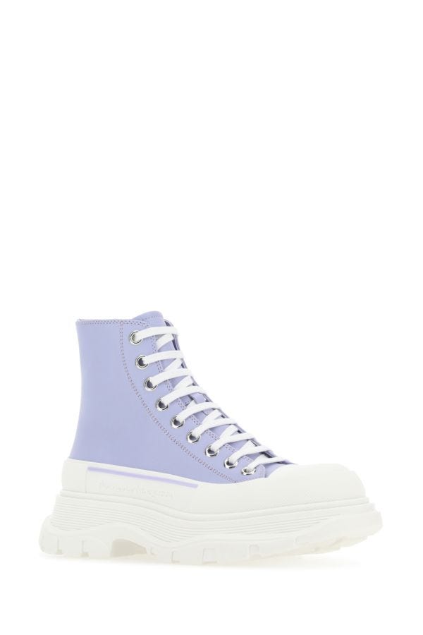 Alexander Mcqueen Woman Lilac Leather Tread Slick Sneakers