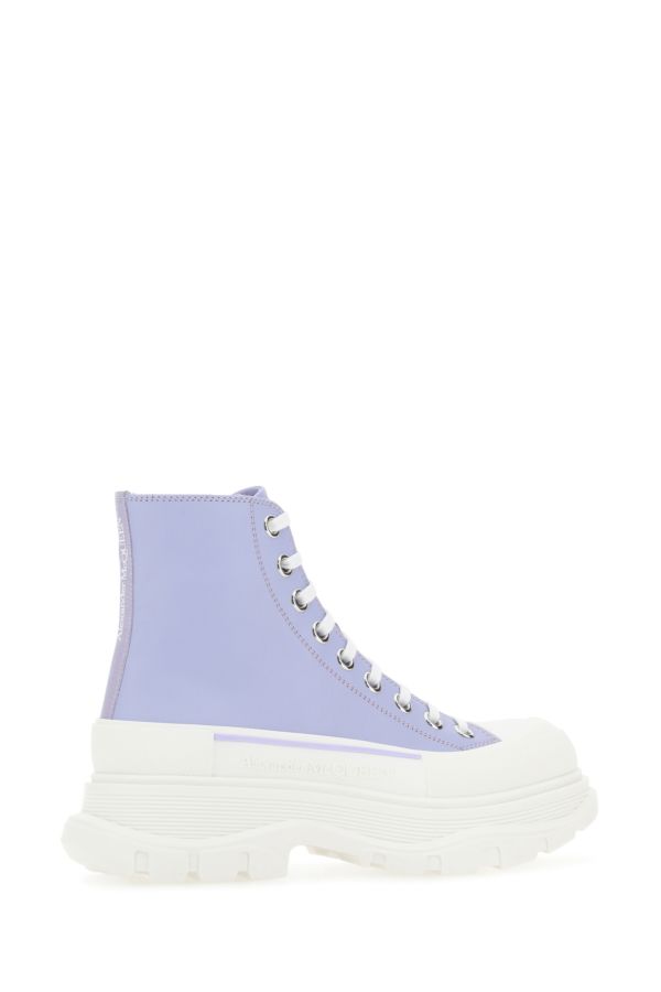 Alexander Mcqueen Woman Lilac Leather Tread Slick Sneakers