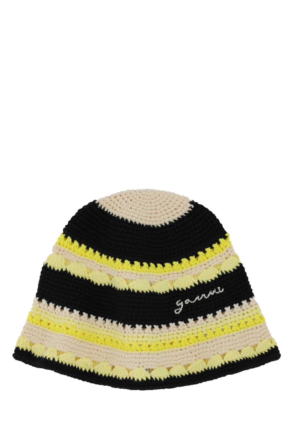 Ganni Women Multicolor Crochet Hat GANNI