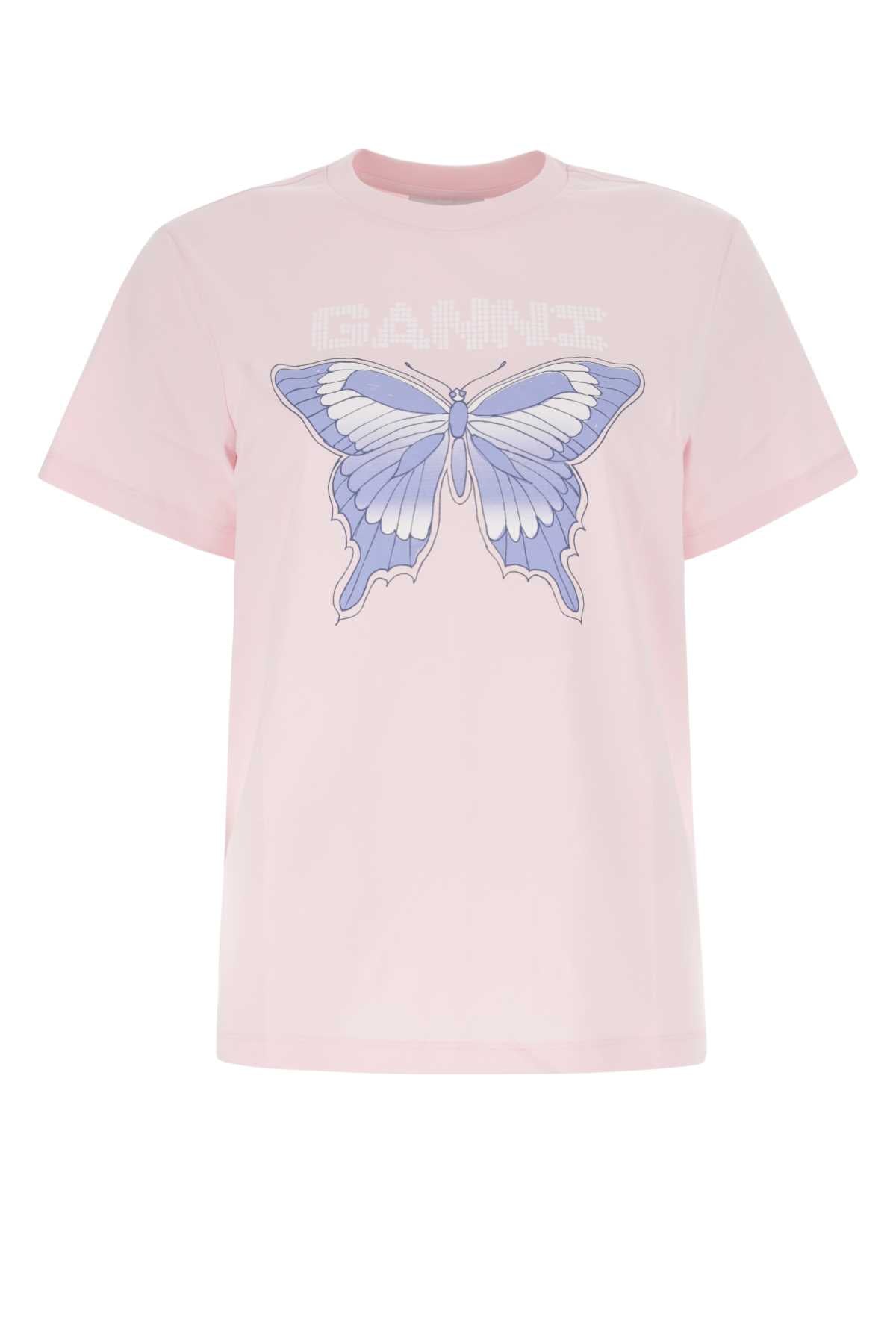 Ganni Women Light Pink Stretch Lyocell T-Shirt GANNI