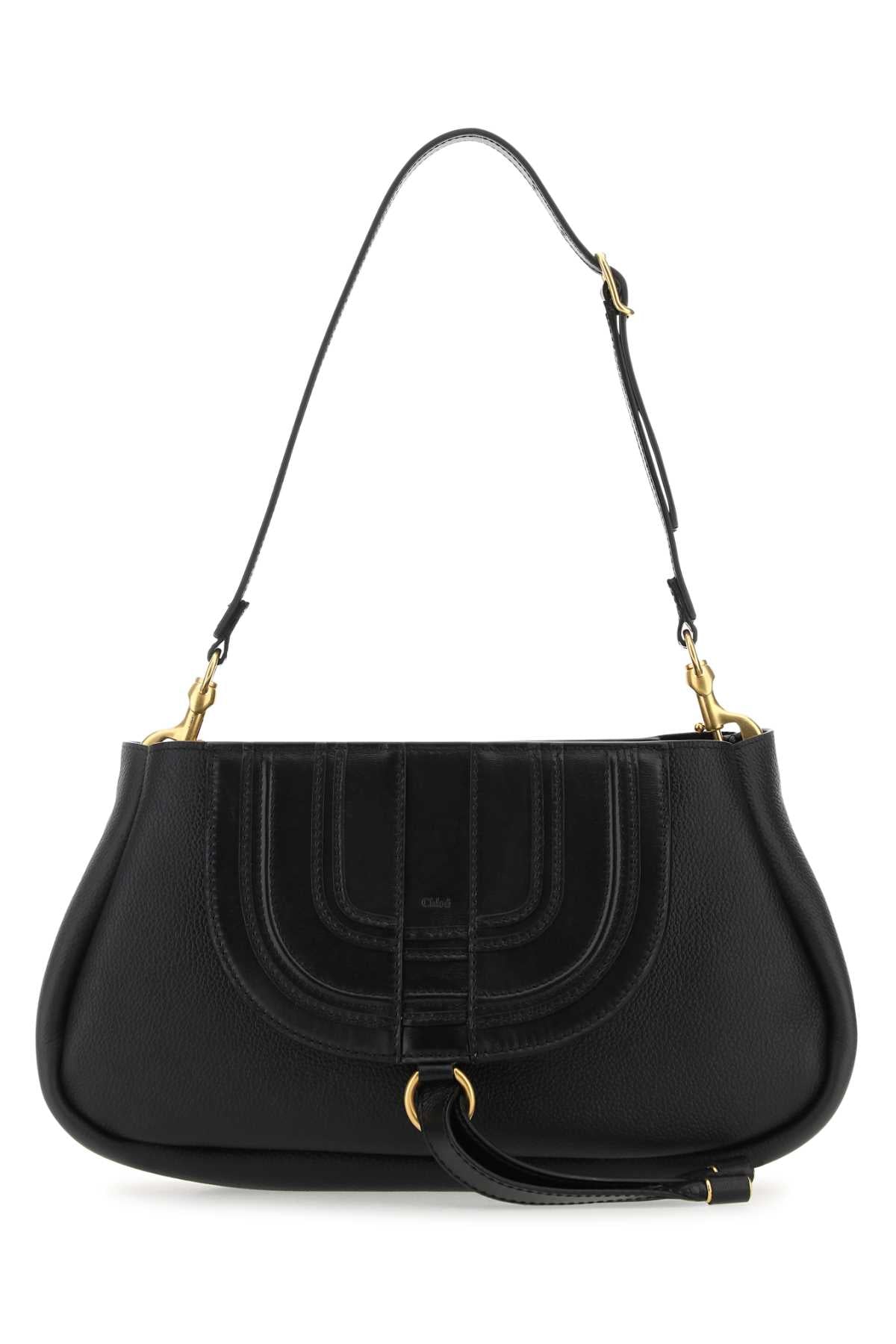Chloe Women Black Leather Marcie Clutch CHLOE