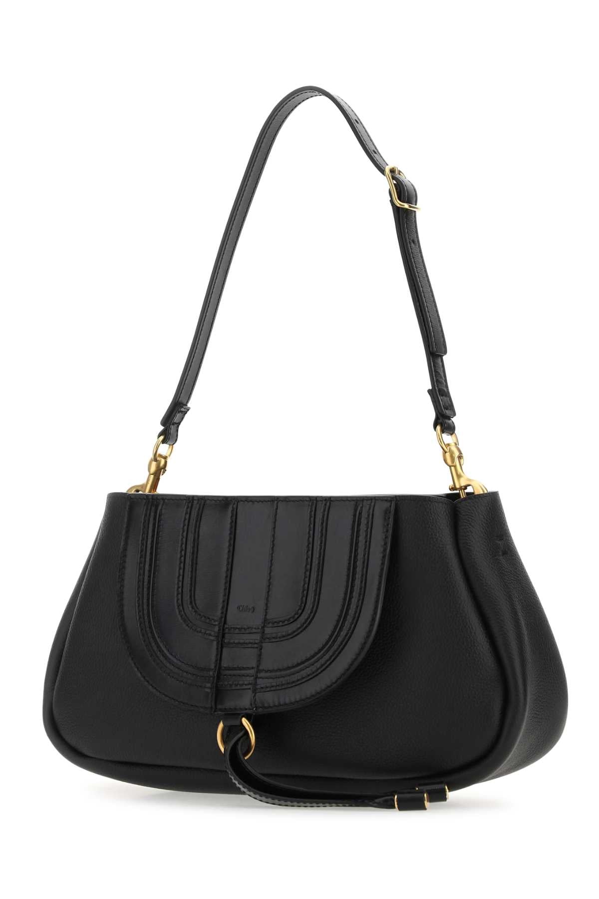 Chloe Women Black Leather Marcie Clutch CHLOE