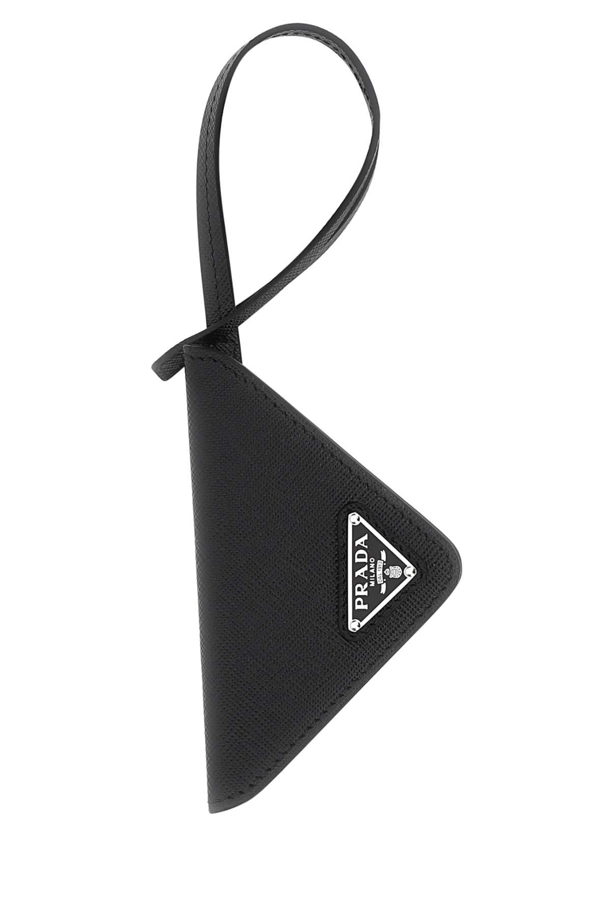 Prada Men Black Leather Name Tag PRADA
