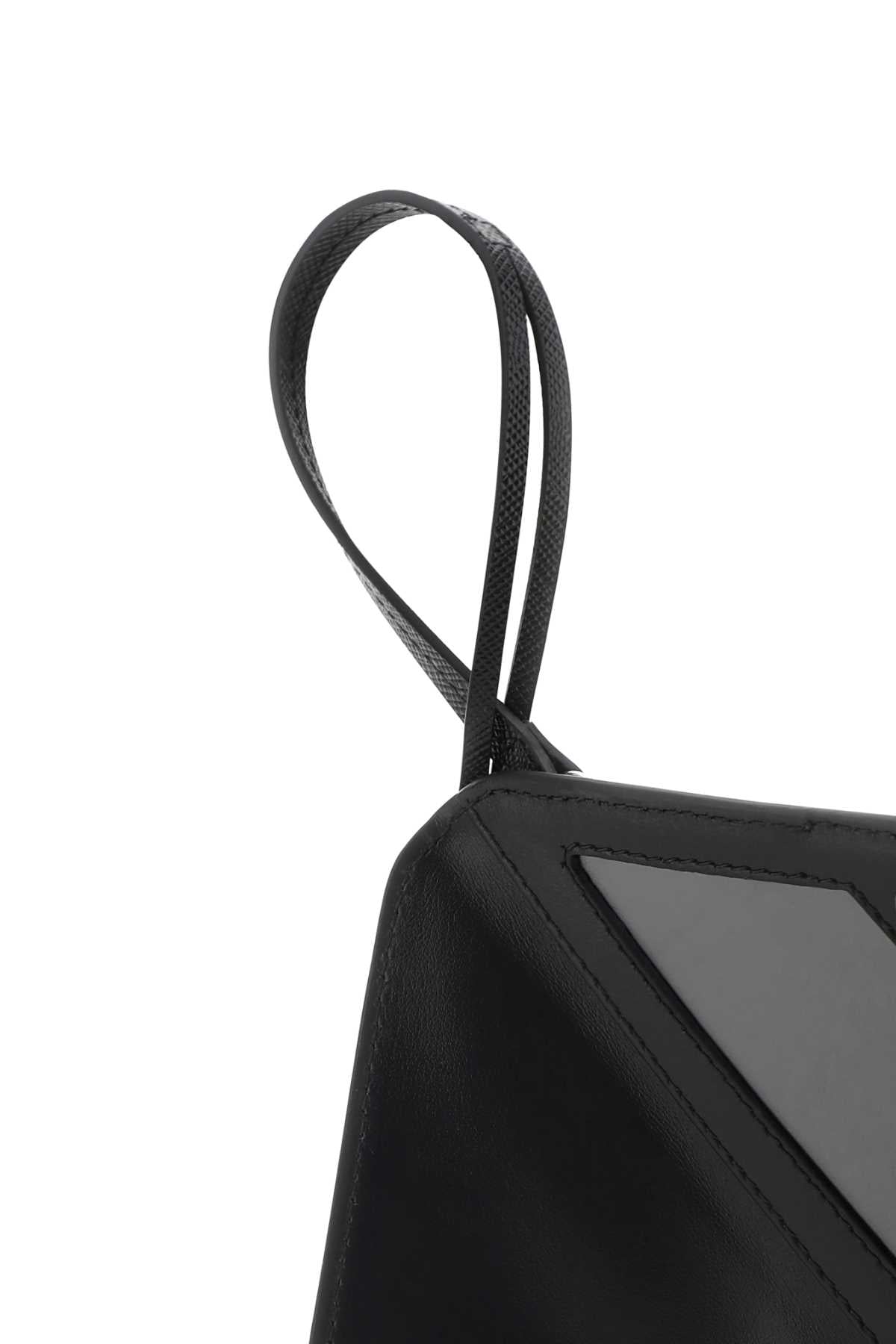 Prada Men Black Leather Name Tag PRADA