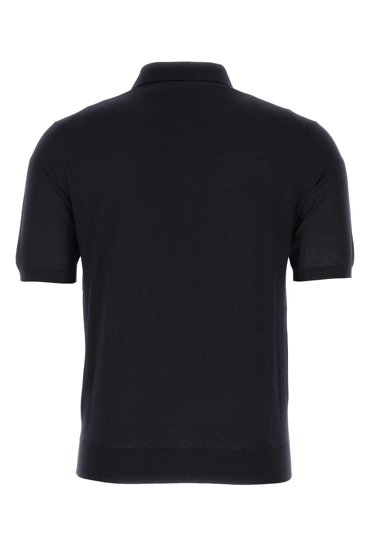 Prada Men Midnight Blue Wool Polo Shirt PRADA