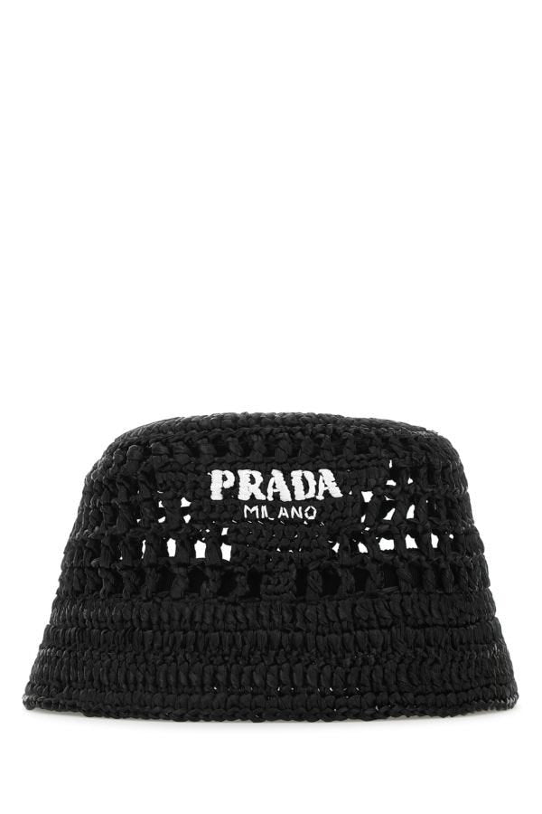 Prada Man Black Raffia Hat