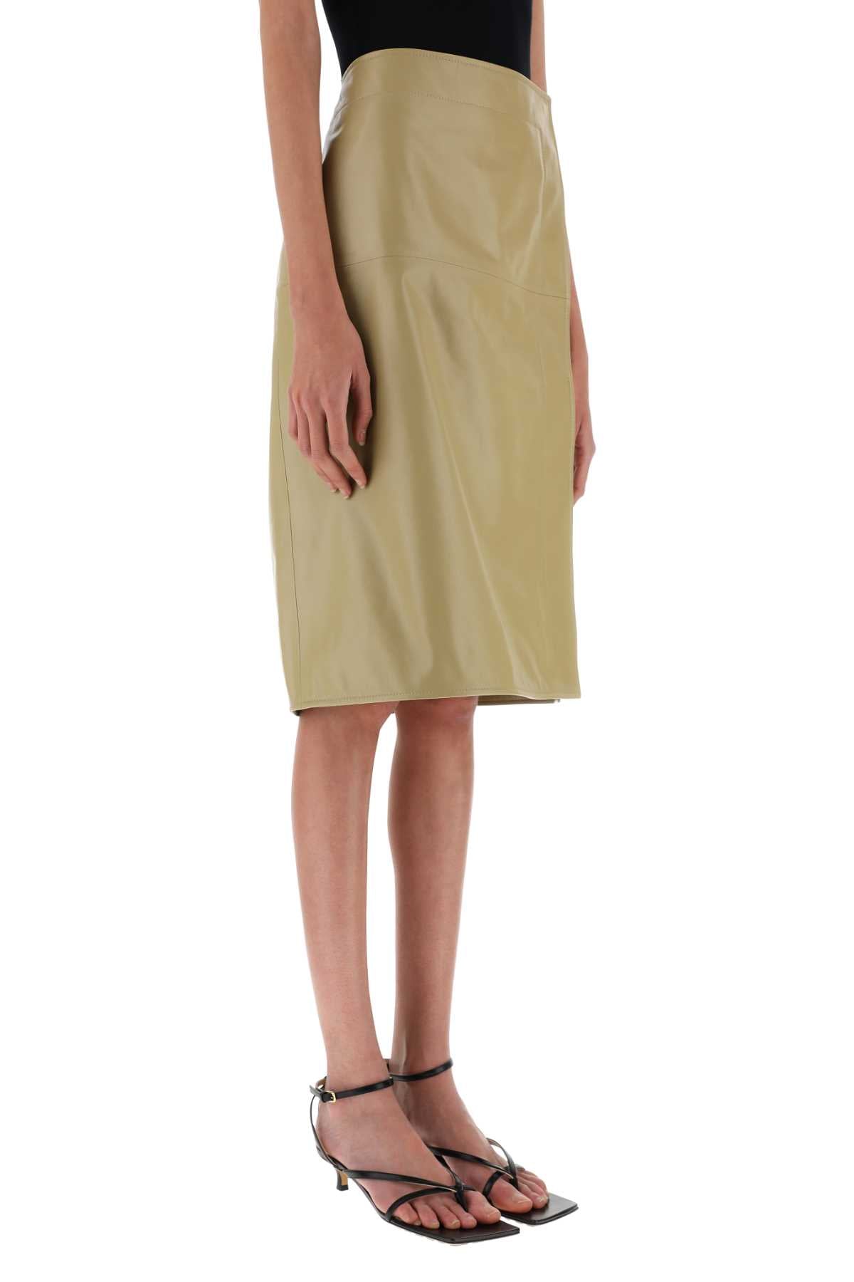 Bottega Veneta Women Beige Leather Skirt BOTTEGA VENETA
