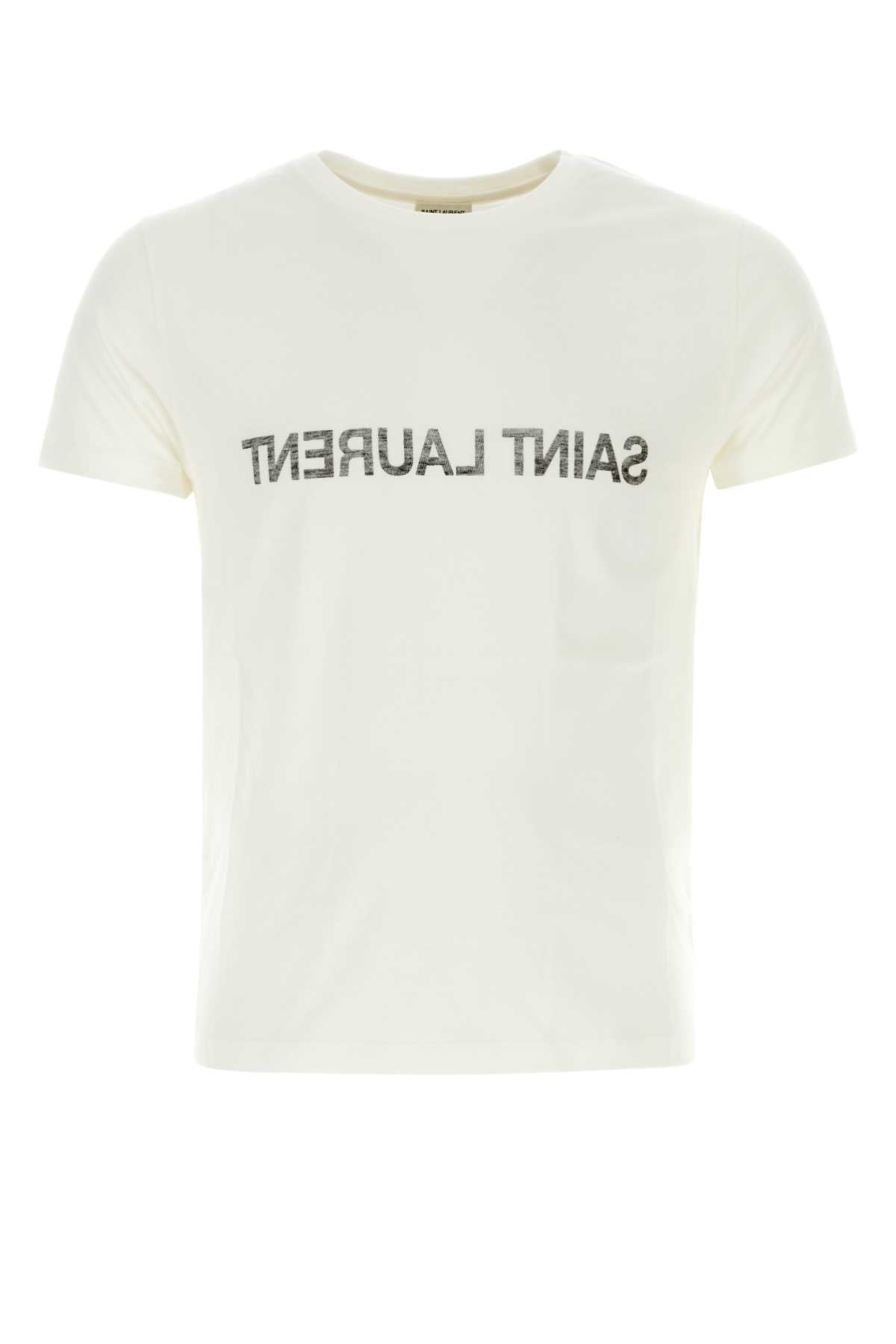 Saint Laurent Men White Cotton T-Shirt SAINT LAURENT