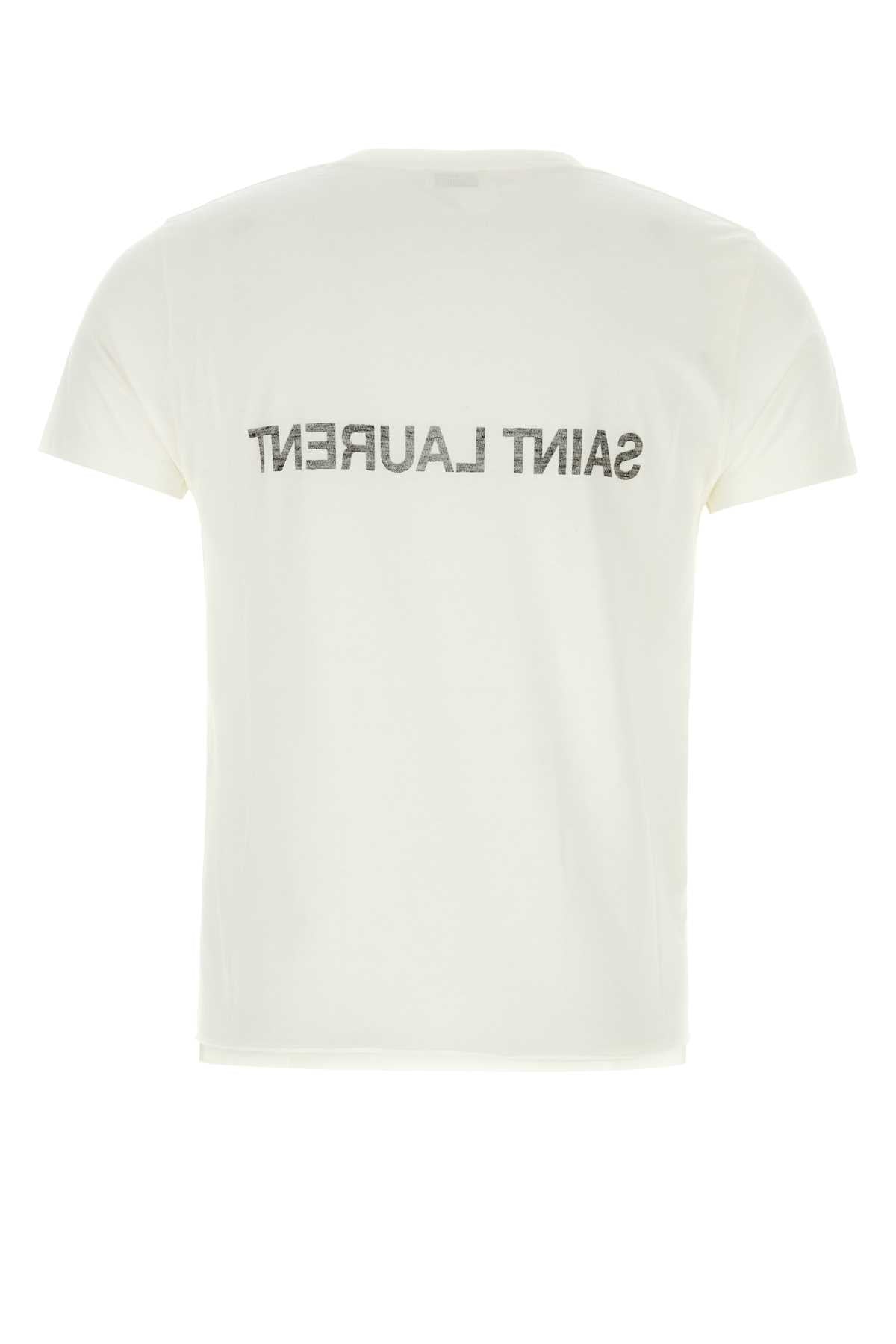 Saint Laurent Men White Cotton T-Shirt SAINT LAURENT
