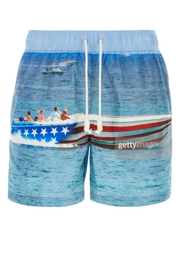 Palm Angels Man Printed Polyester Swimming Shorts